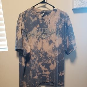 Custom bleach dye Columbia tshirt XL
